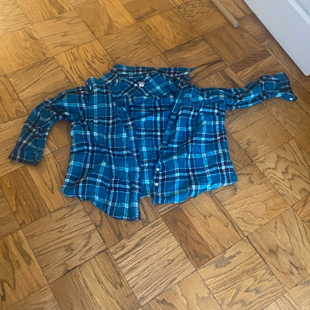 Teal button down